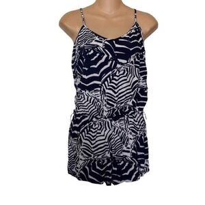 Lilly‎ Pulitzer Deanna Romper Women's XS Umbrella Print Blue White Oh Cabana Boy
